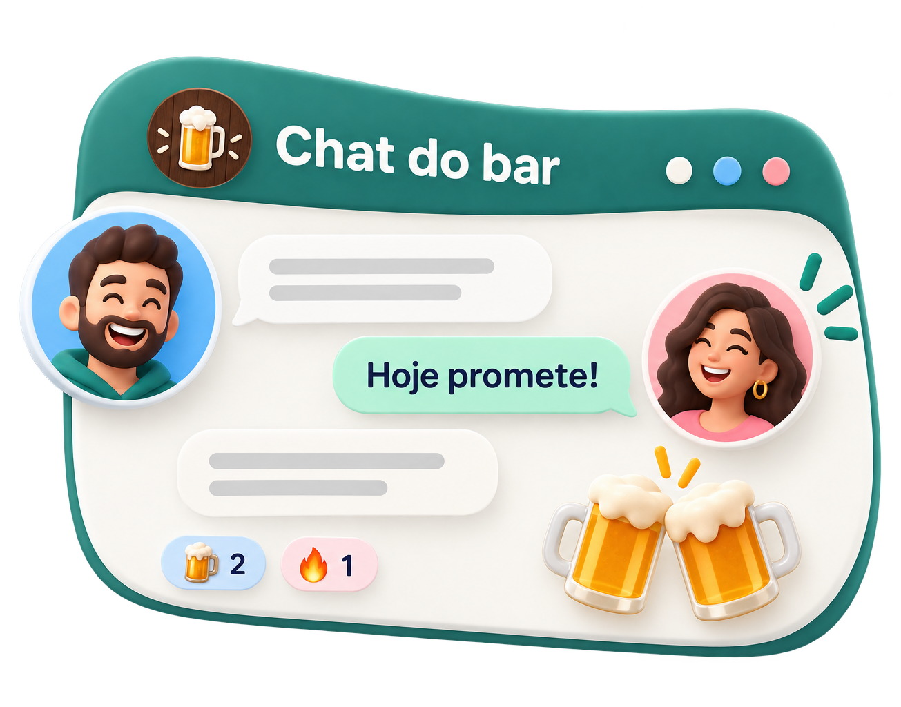 Chat do bar no app Pubber